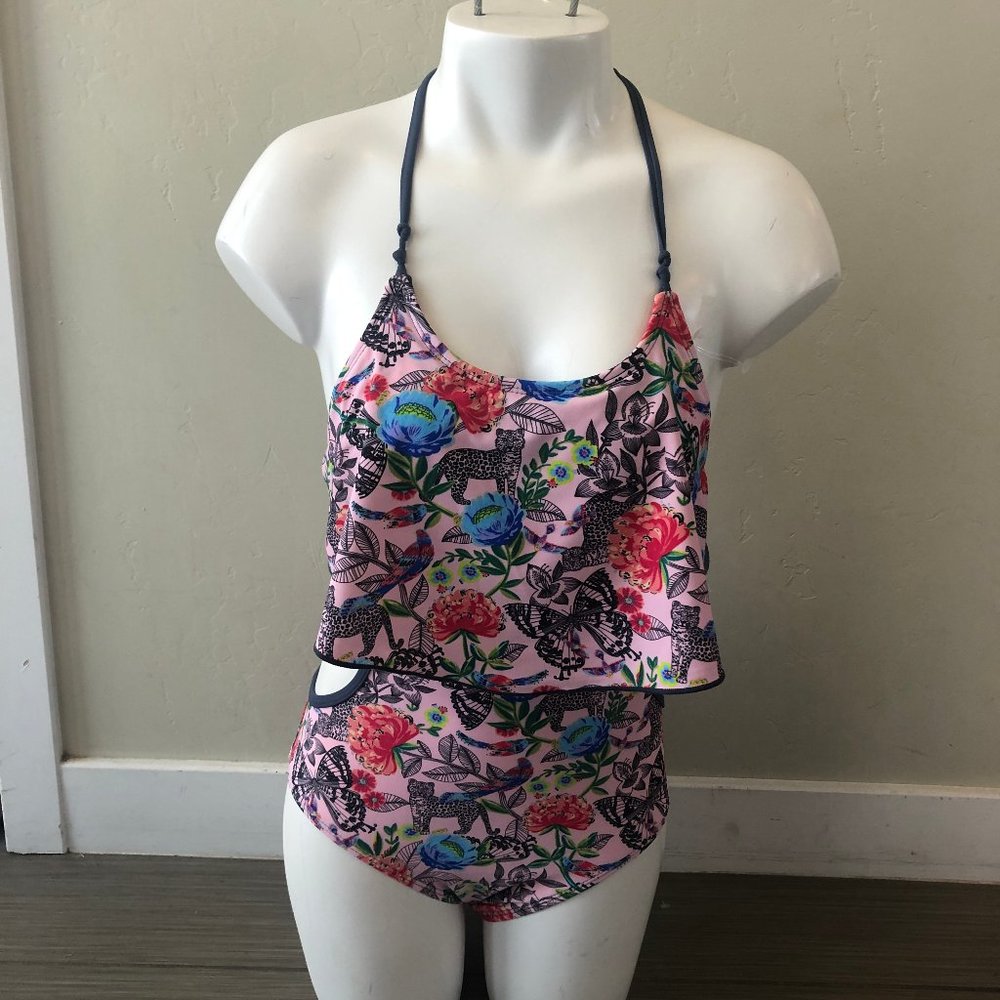 One Piece Swimming Suit Leaf Butterfly Leopard